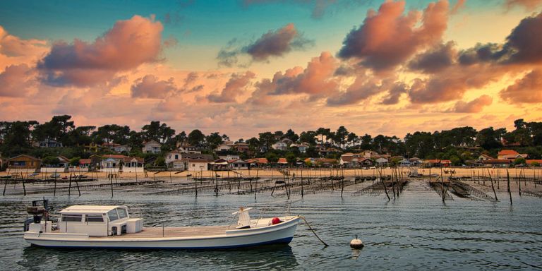 arcachon bay at sunset