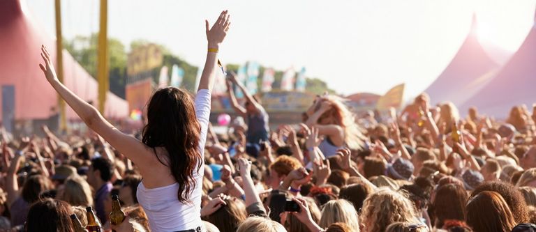 Crowds Enjoying Themselves At Outdoor Music Festival