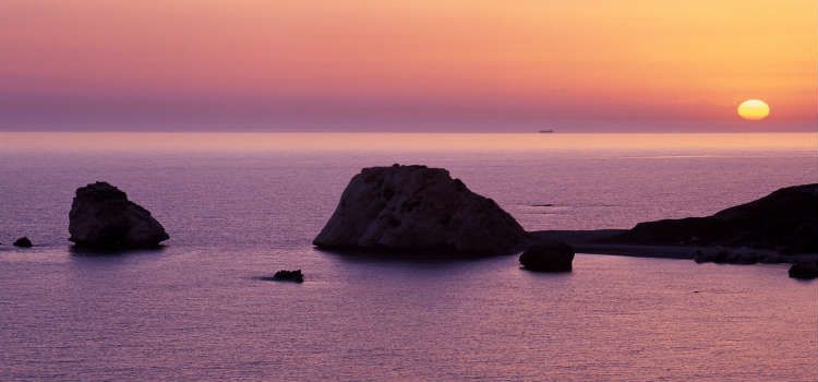 Aphrodite’s Rock at sunset