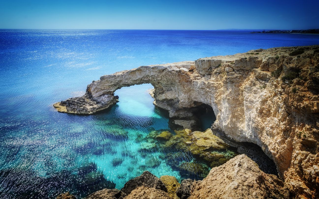 Beautiful natural rock arch near Ayia Napa