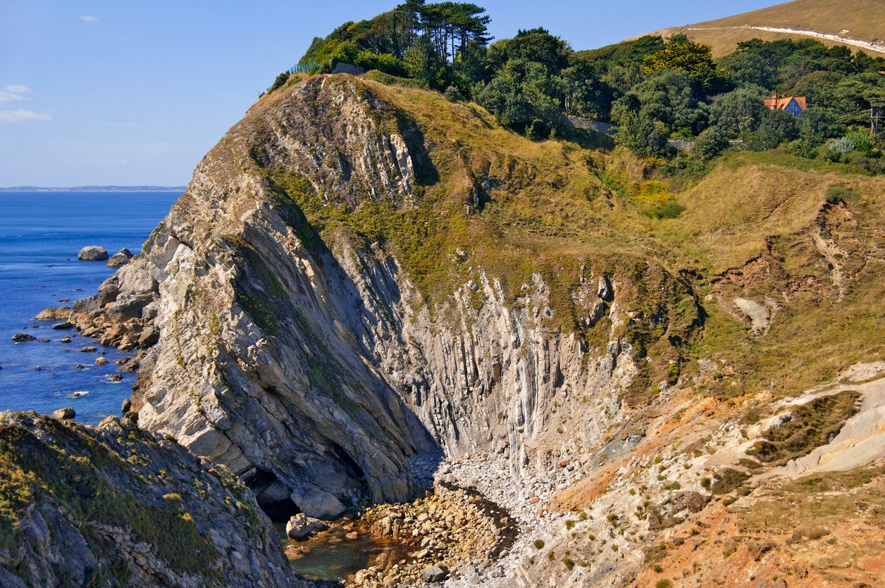 stair hole dorset coast england uk