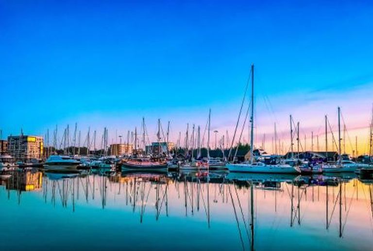 Sail boats in the harbour, Ipswich