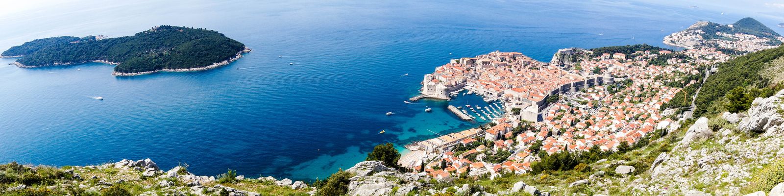 Aerial shot of Dubrovnik city