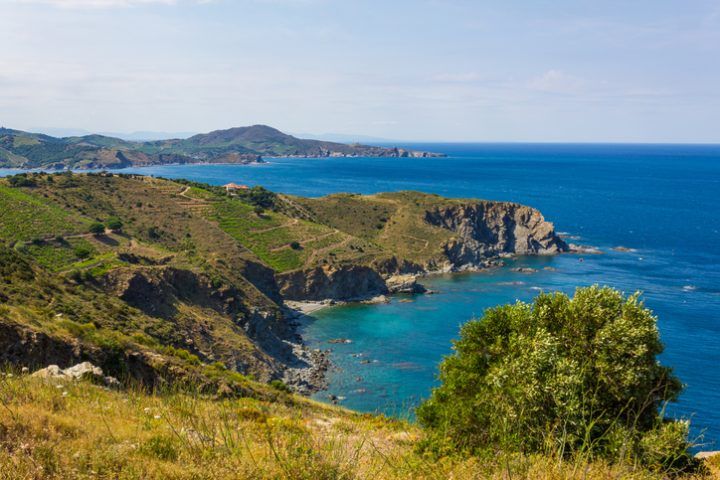 Turquoise water in a cove at Banyuls-sur-Mer