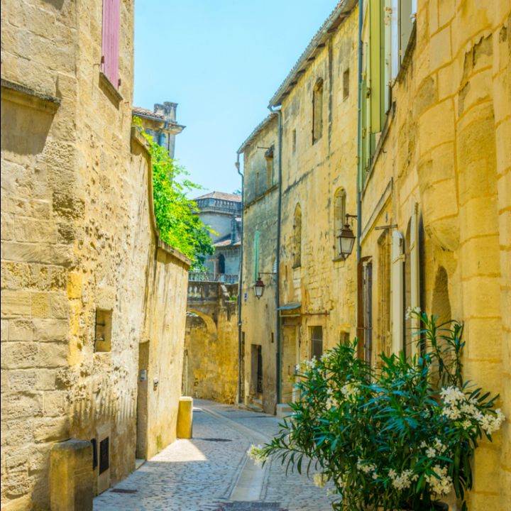Typical French street in Uzes