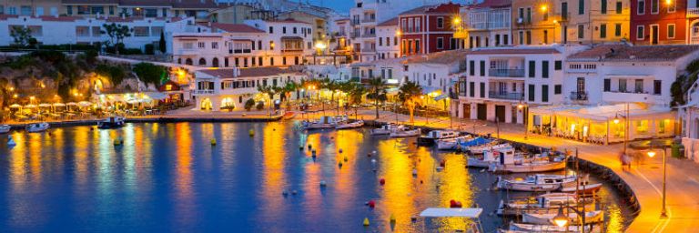 Menorca bay at sunset