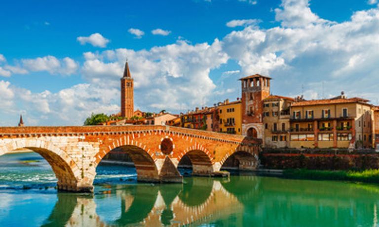 Ponte Pietra Bridge over the Adige River in Verona