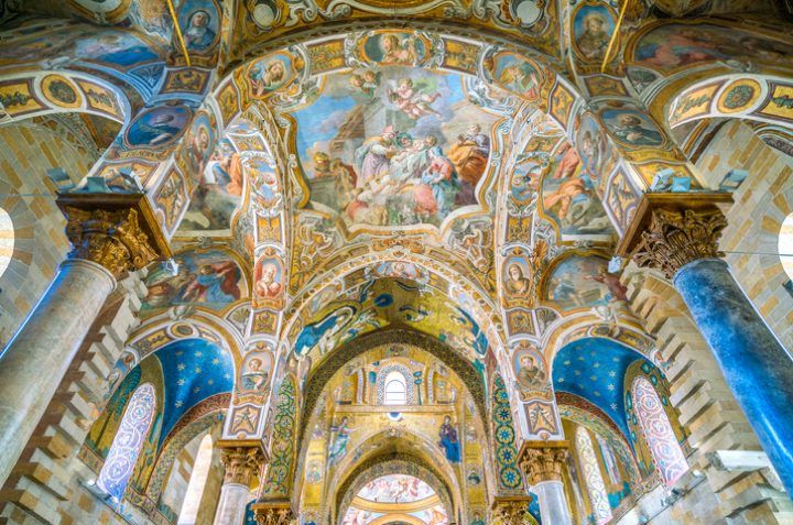 Frescoed vault in the Martorana