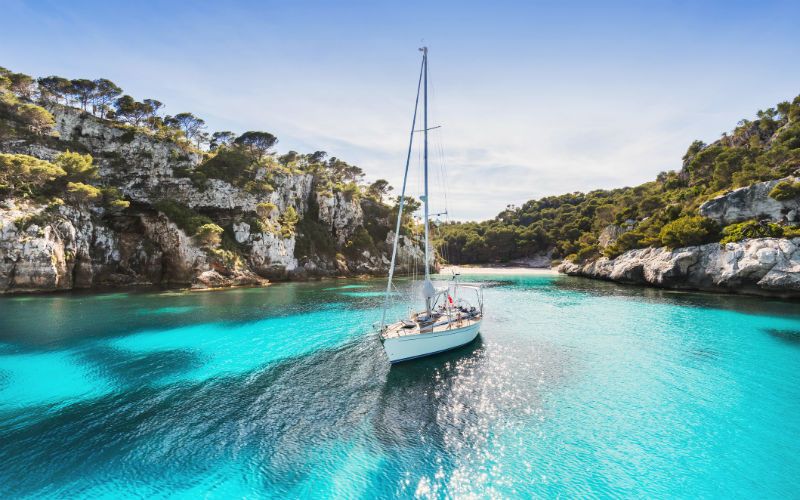 Sailing boat in Menorca