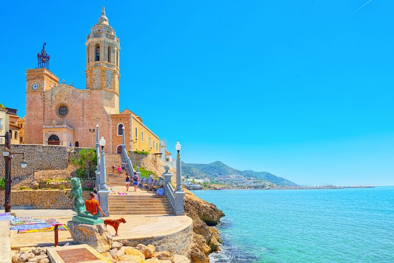 Sitges town hall on the coast