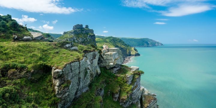Valley of rocks coastline Devon UK
