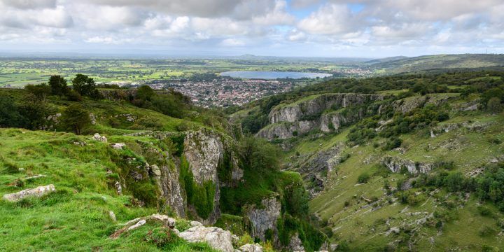 Cheddar Gorge view from the top in Somerset