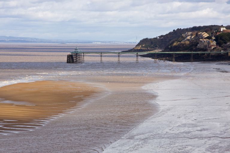 View of the Victorian pier at Clevedon in Somerset