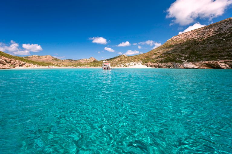 Clear transparent waters in Antiparos