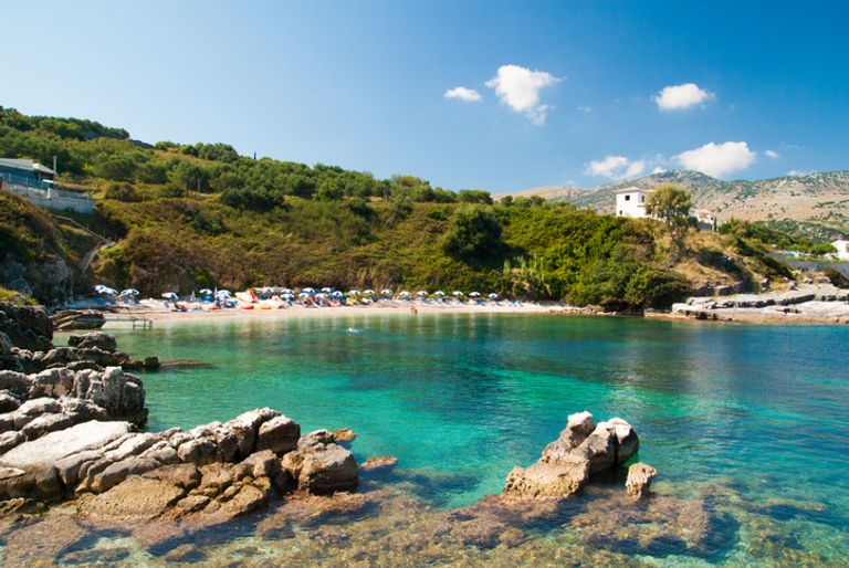 Kassiopi Beach, Corfu Island, Greece.