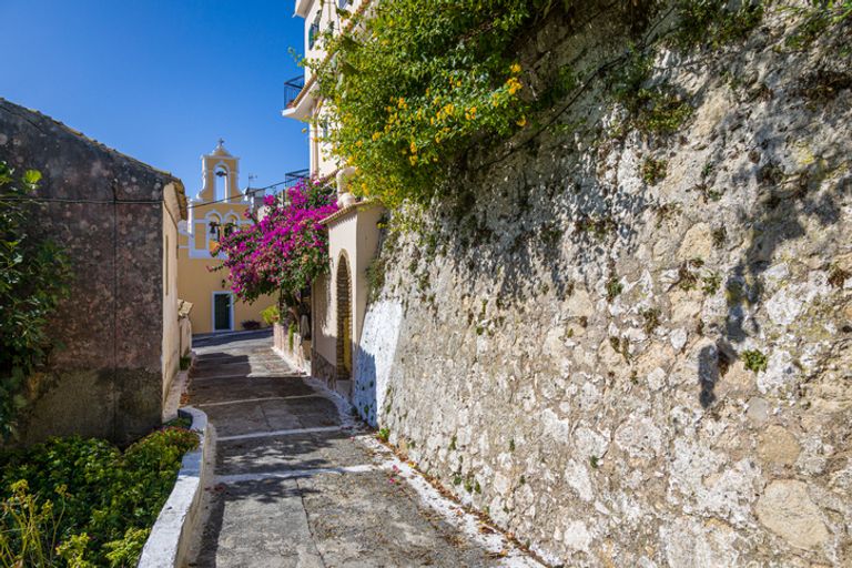 Street in Pelekas village, Corfu