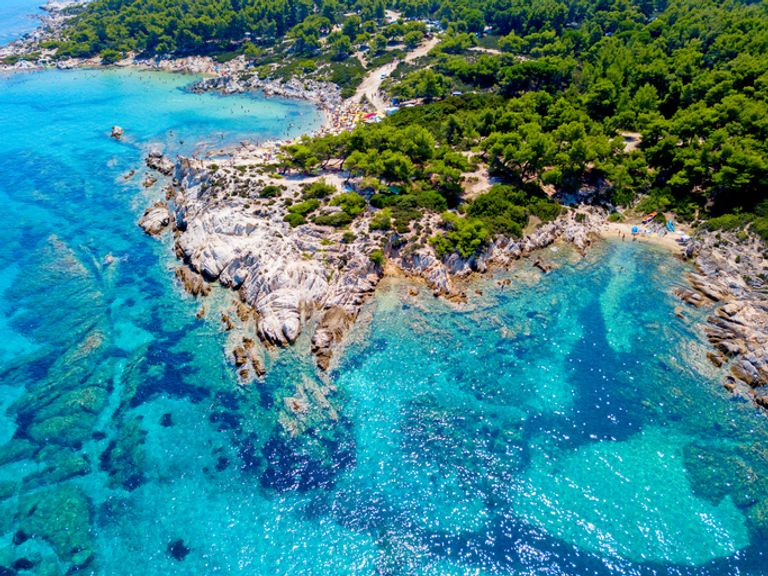 Aerial photo of the beach on Sitonia