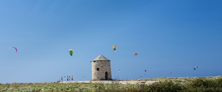 Wind and kite surfing at Agios Ioannis
