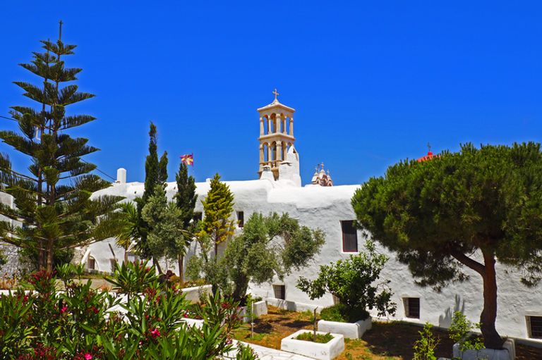 Famous Panagia Tourliani Monastery, In The Village Of Ano Mera