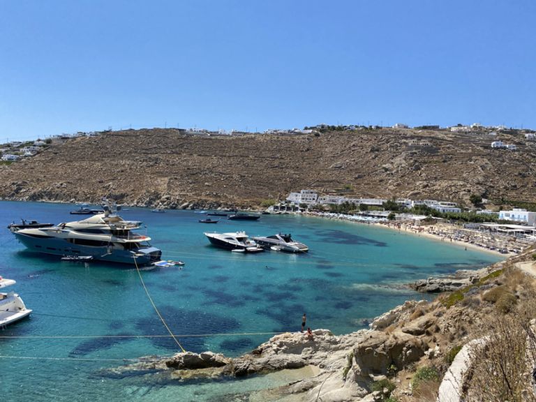 Psarou Beach, Mykonos, Greece