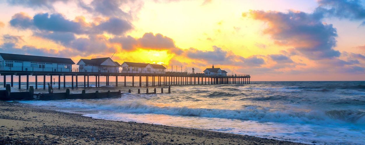 Sunrise at Southwold Pier in UK