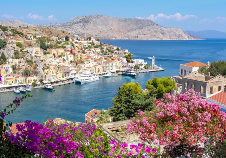 Symi Town Cityscape, Dodecanese Islands, Greece