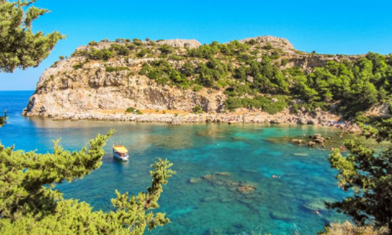 Turquoise water off the coast of Rhodes