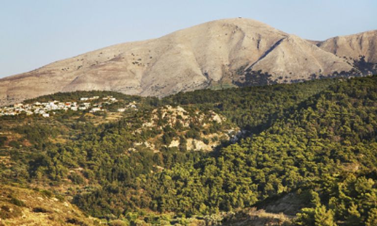 Embonas village in the hills in Rhodes