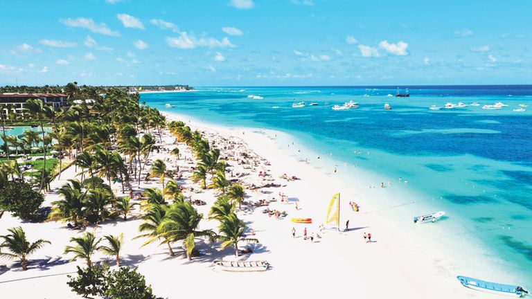 Aerial View Of A Bavaro Beach In Punta Cana, Dominican Republic