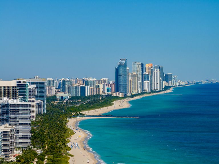 Aerial Photo Miami Beach Inlet Between Haulover And Bal Harbour
