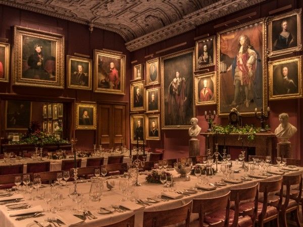 Timeless Castle dining room and portrait paintings in Scotland