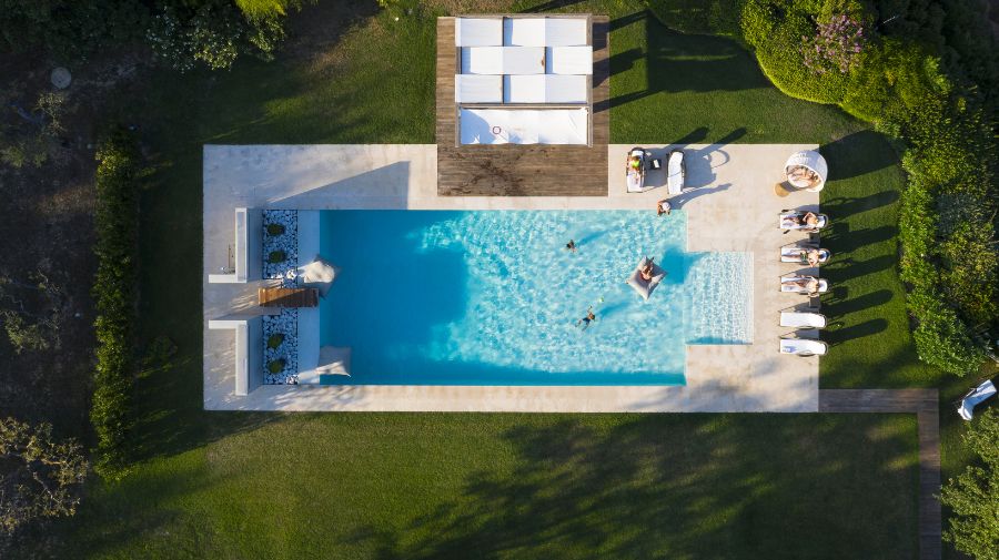 aerial view of pool