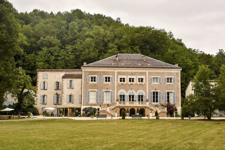 front of a chateau in France