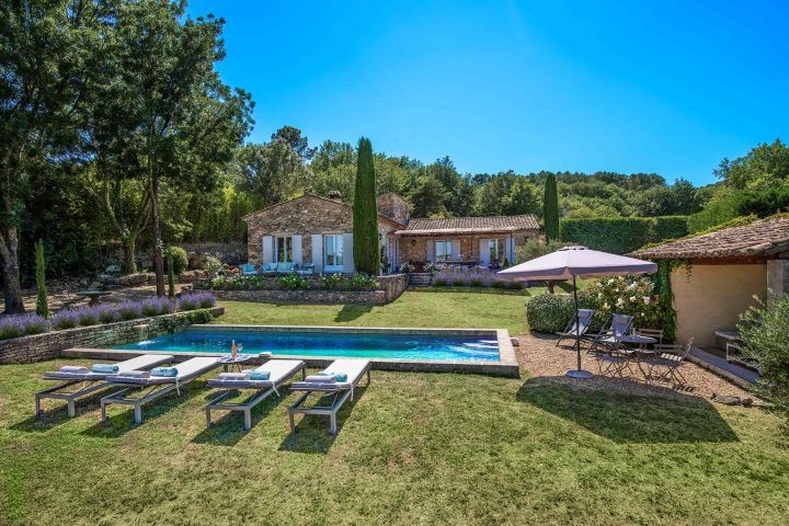 Villa garden with outdoor pool in france