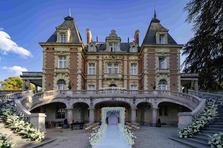 French Chateau decorated for a wedding