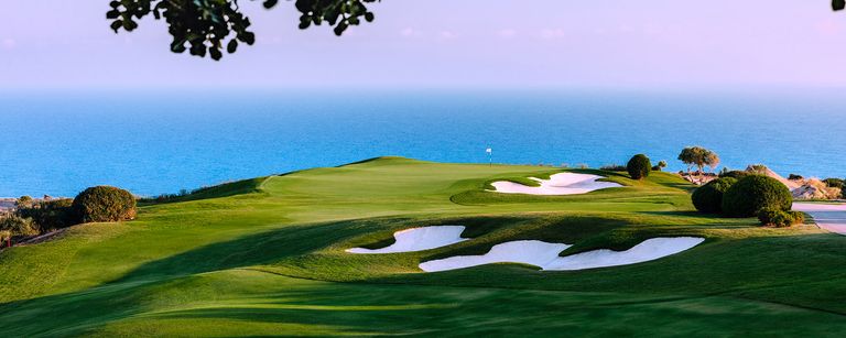 Sunset shot of golf course