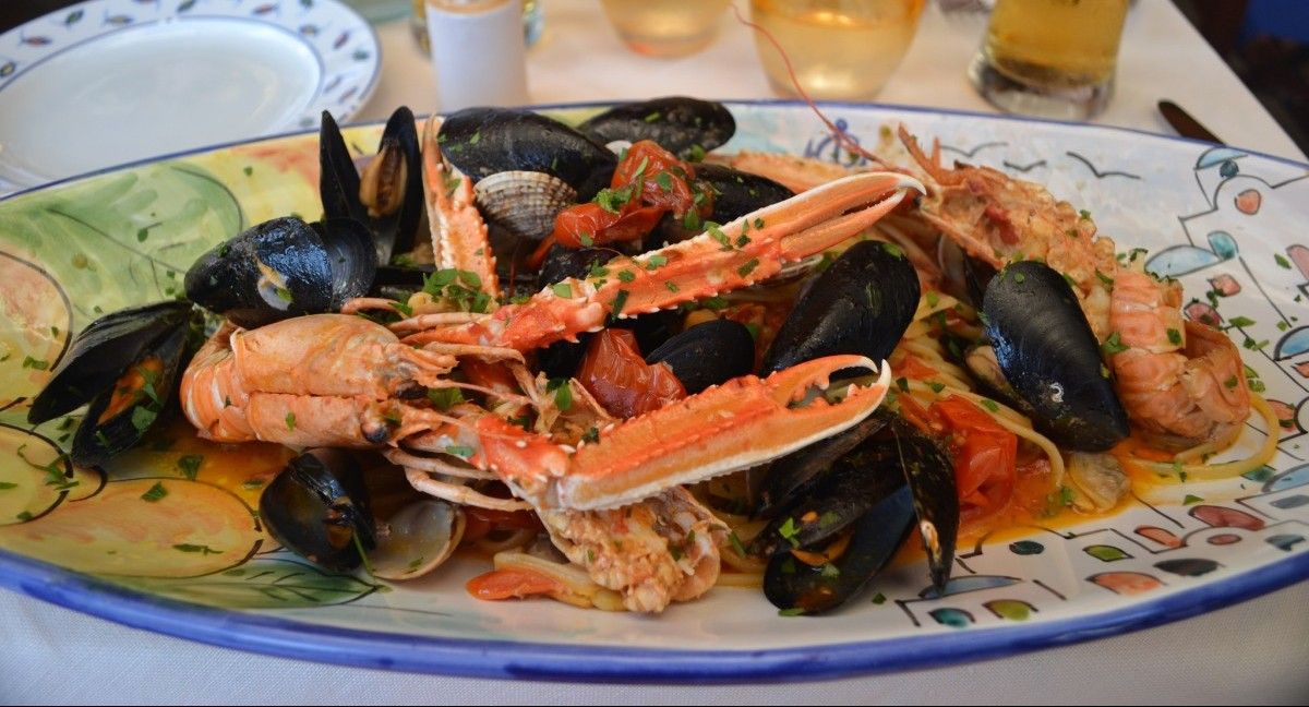 Delicious Seafood Pasta, Italy