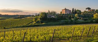 Sunset over the hills of Tuscany, Italy