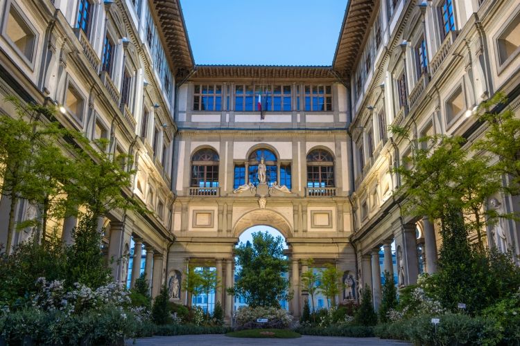 best group activities in Tuscany | Florence, Italy - April 25, 2016. Uffizi gallery in Florence, Italy. It is one of the oldest and most famous art museums of Europe.