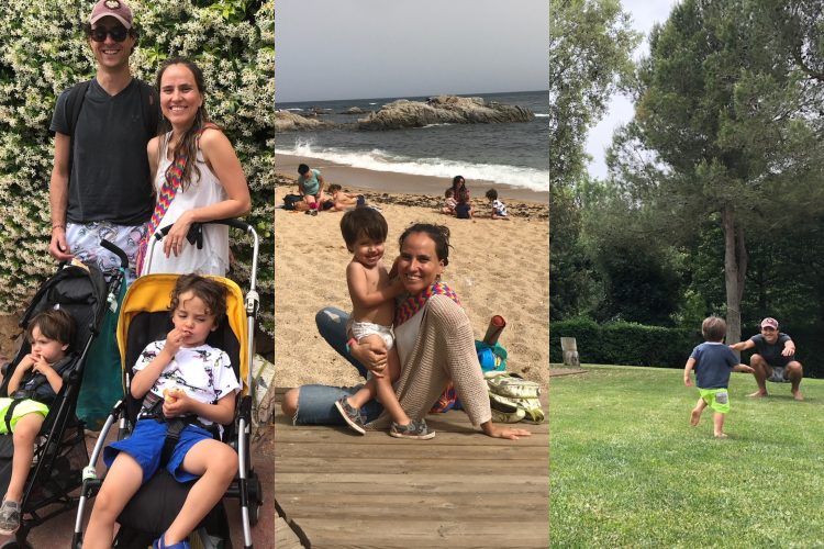 Picture of a family enjoying the golden beach in Costa Brava