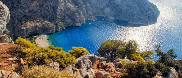 Oludeniz birds eye view Turkey beaches in Europe