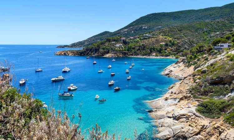 panoramic view of the giglio island tuscany