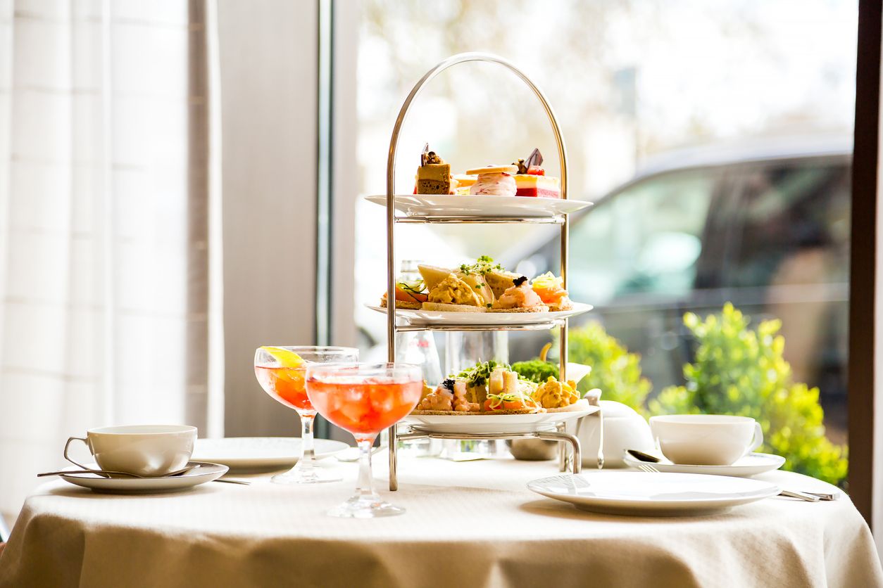 Afternoon tea with desserts