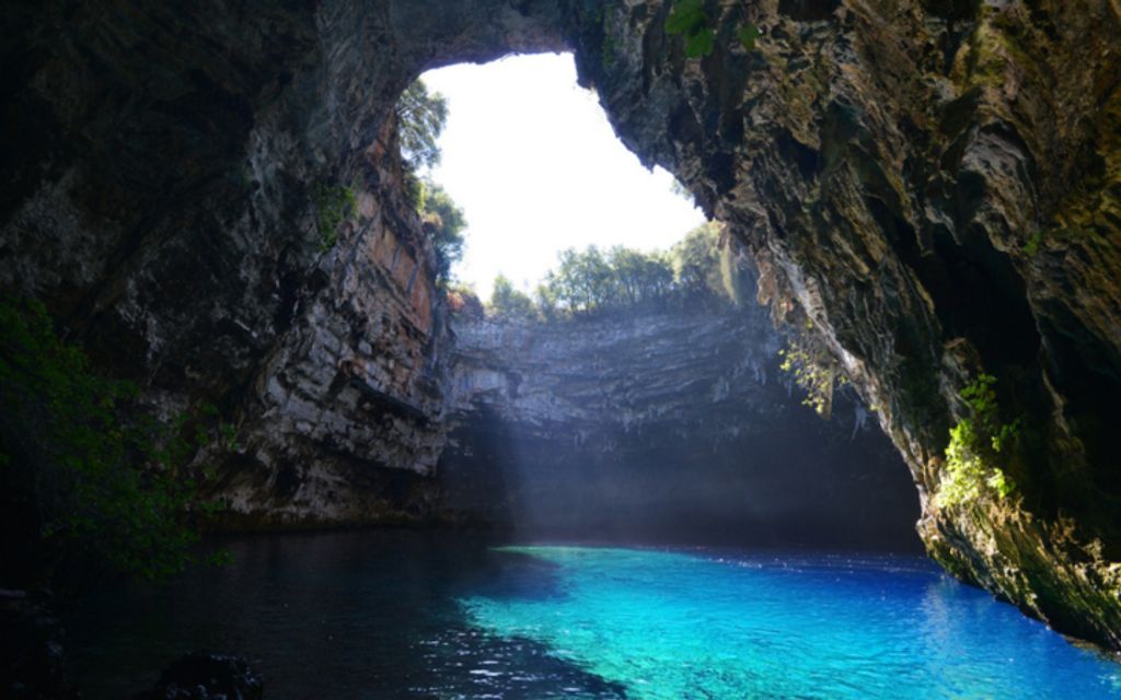 Melissani Cave in Kefalonia, Greece