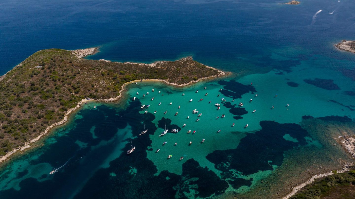 Aerial shot of Diaporos Halkidiki