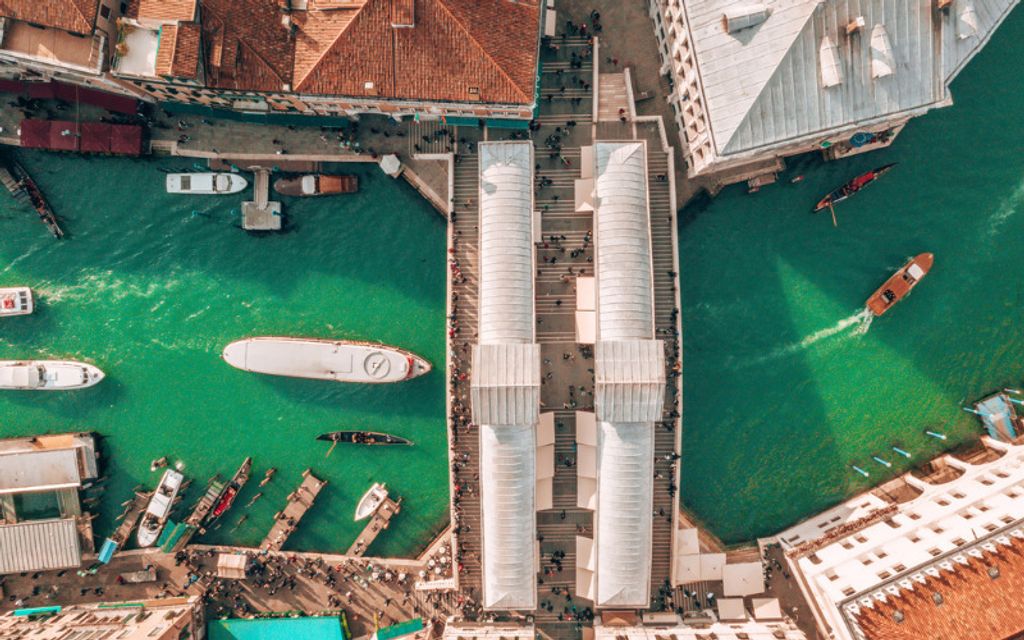 Aerial view of Venice canal
