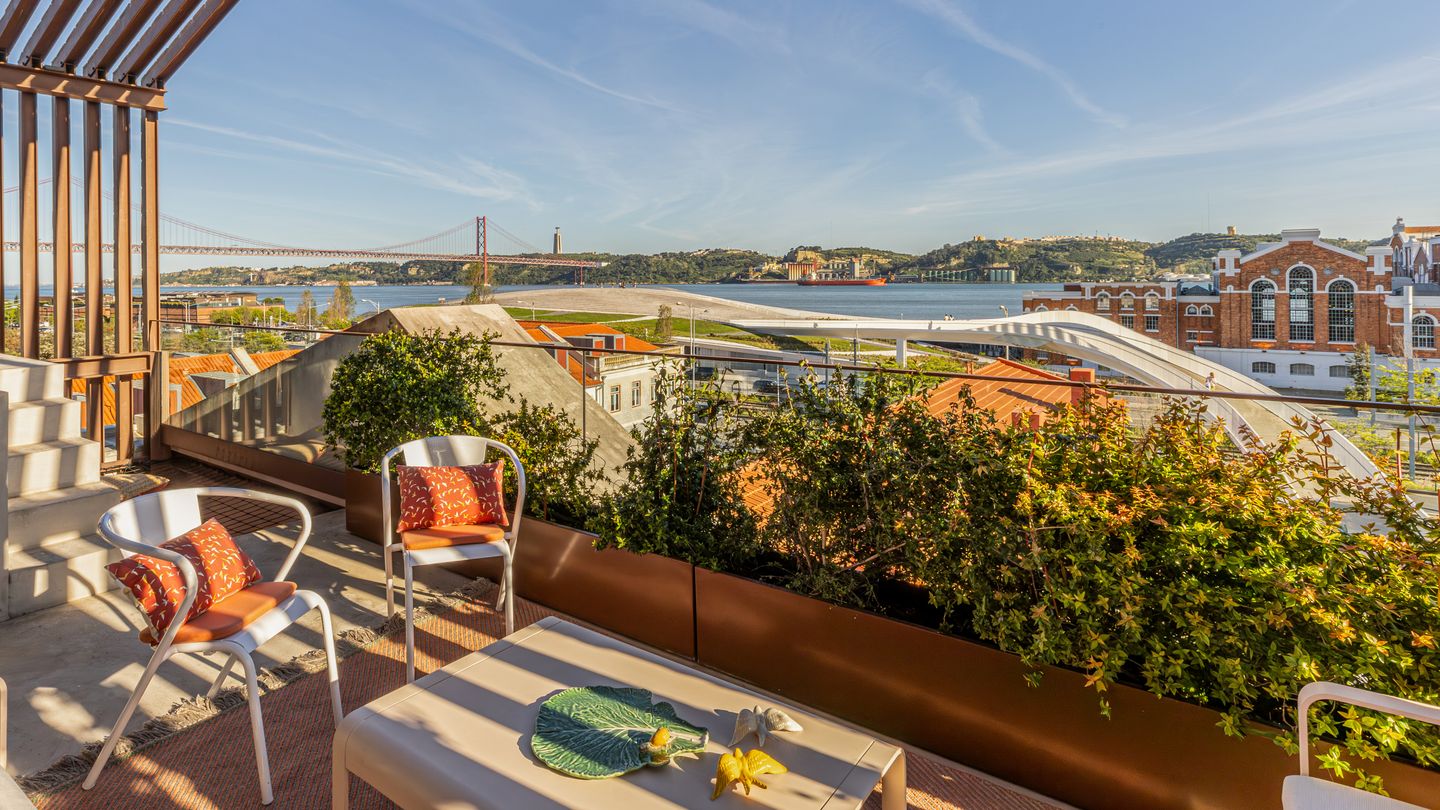 Terrace overlooking the city of Lisbon